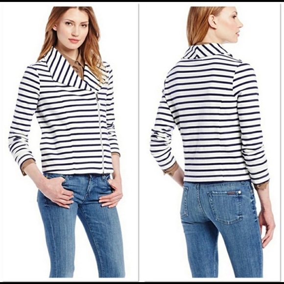 Blue and White Stripped Splendid Jacket Size Small - Picture 1 of 3